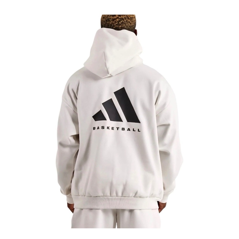Adidas Basketball Hoodie XL White‎ Oversized Fleece IA3439
